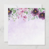Elegant Purple Floral Birthday Invitation (Rückseite)
