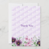 Elegant Purple Floral Birthday Invitation Einladung (Rückseite)