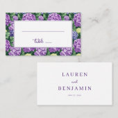Elegant Purple Floral Border Platzkarte (Vorne/Hinten)