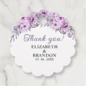 Elegant Purple Floral Decorations Wedding  Geschenkanhänger (Vorderseite)