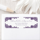 Elegant Purple Floral Lace Return Address (Insitu)