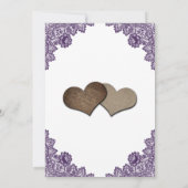 Elegant Purple Floral Lace Rustic Engagement Party Einladung (Rückseite)