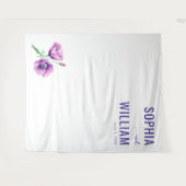 Elegant Purple Floral Wandteppich (Vorderseite (Horizontal))