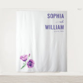 Elegant Purple Floral Wandteppich (Vorderseite)