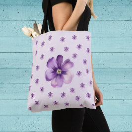 Elegant Purple Floral Watercolor Tasche