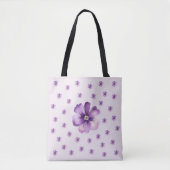 Elegant Purple Floral Watercolor Tasche (Vorderseite)