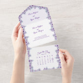 Elegant purple flower all in one einladung (Abreißtisch)