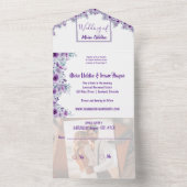 Elegant purple flower all in one einladung (Innen)