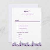 Elegant purple flower einladung (Vorne/Hinten)