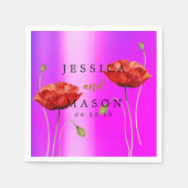 Elegant Purple Flowers Hochzeitcocktail Napkins Serviette (Vorderseite)