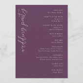 Elegant Purple Geometric Lines Programm (Rückseite)