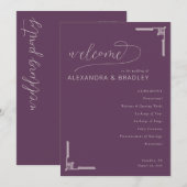 Elegant Purple Geometric Lines Programm (Vorne/Hinten)