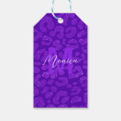 Elegant Purple Glitter Monogram Script Name Geschenkanhänger (Vorderseite)