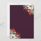 Elegant Purple Gold Botanical Christmas Party Einladung (Rückseite)