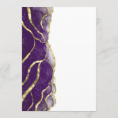 Elegant Purple Gold Ink Wedding Menu Menükarte (Rückseite)