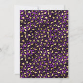 Elegant Purple Gold Leopard Print Birthday Einladung (Rückseite)