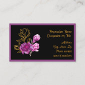 Elegant Purple Gold Magnolia Flower Visitenkarte (Vorderseite)