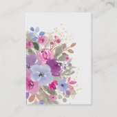 Elegant Purple Gold Winter Floral Bridal registry Begleitkarte (Rückseite)
