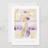 Elegant Purple & Golden Floral Vase Sympathy (Vorderseite)