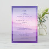 Elegant Purple Gradient Wedding Invitation Einladung (Stehend Vorderseite)