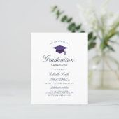 elegant purple graduation ceremony invitation (Stehend Vorderseite)