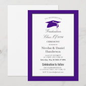 Elegant purple graduation ceremony invitation einladung (Vorne/Hinten)