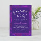 Elegant Purple Graduation Party Invitation Einladung (Stehend Vorderseite)
