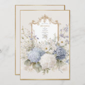Elegant Purple Hydrangeas Vintage Wedding Einladung (Vorne/Hinten)