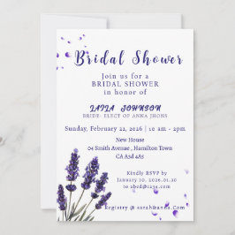 Elegant Purple Lavender Floral Bridal Shower Einladung