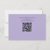 Elegant Purple Lavender Roses Wedding QR Code RSVP Karte (Rückseite)