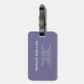 Elegant Purple Leaf & Floral Pattern Background Gepäckanhänger (Rückseite vertikal)