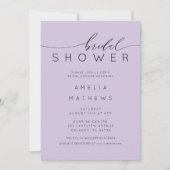 Elegant Purple Lilac Bridal Shower Einladung (Vorderseite)