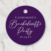 Elegant Purple Minimalist Bachelorette Party Geschenkanhänger (Vorderseite)
