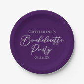 Elegant Purple Minimalist Bachelorette Party Pappteller (Vorderseite)
