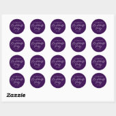 Elegant Purple Minimalist Bachelorette Party Runder Aufkleber (Blatt)