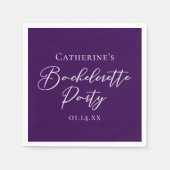 Elegant Purple Minimalist Bachelorette Party Serviette (Vorderseite)