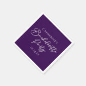 Elegant Purple Minimalist Bachelorette Party Serviette (Ecke)