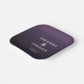 Elegant Purple Minimalist Wedding Invitation Pappteller (Gewinkelt)