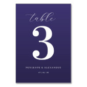 Elegant Purple Number Table Sign Tischnummer (Rückseite)