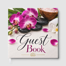 Elegant Purple Orchid Spa Guest Book Design