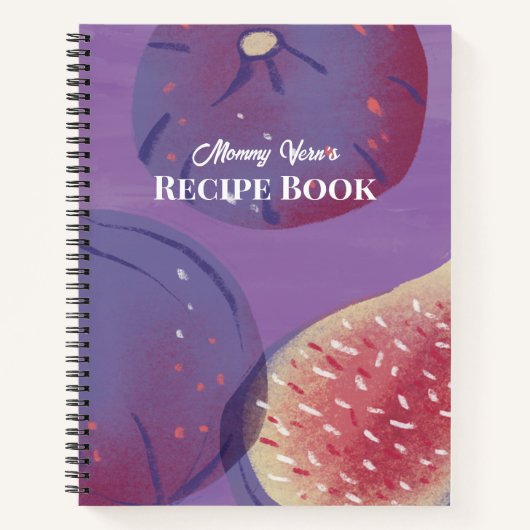 Elegant Purple Painterly Fig Fruit Recipe Notizblock (Vorderseite)