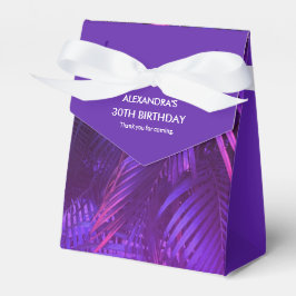 Elegant Purple Palm Leaf Favor Box Geschenkschachtel