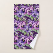 Elegant Purple Pansy Pansies Floral Towel Set (Handtuch)