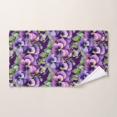 Elegant Purple Pansy Pansies Floral Towel Set (Handtuch)