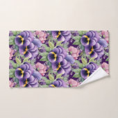 Elegant Purple Pansy Pansies Floral Towel Set (Handtuch)