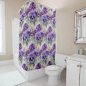 Elegant Purple Pansy Shower Curtain Duschvorhang (Beispiel)