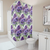 Elegant Purple Pansy Shower Curtain Duschvorhang (Beispiel)