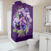 Elegant Purple Pansy Shower Curtain Duschvorhang (Beispiel)