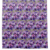 Elegant Purple Pansy Shower Curtain Duschvorhang (Vorderseite)