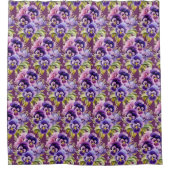 Elegant Purple Pansy Shower Curtain Duschvorhang (Vorderseite)